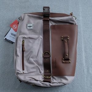 Anvanda large leather bag - Grey with brown